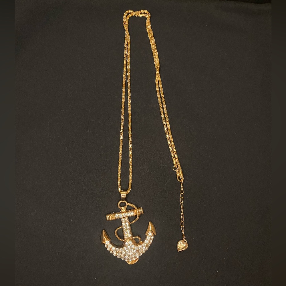 NWOT Betsey Johnson Gold Anchor Necklace